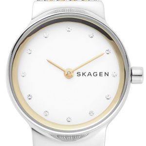 Skagen Damklocka SKW2698 Freja Vit/Gulguldtonat stål Ø26 mm