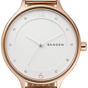 Skagen Damklocka SKW2749 Anita Vit/Roséguldstonat stål Ø30 mm