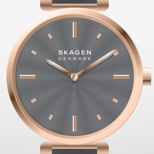 Skagen Damklocka SKW2995 Amberline Grå/Läder Ø28 mm