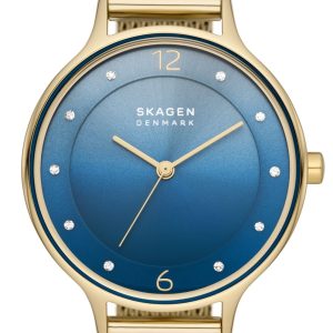 Skagen Damklocka SKW3058 Anita Lille Blå/Gulguldtonat stål Ø30 mm