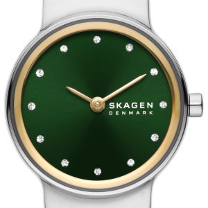 Skagen Damklocka SKW3068 Freja Lille Grön/Guldtonat stål Ø26 mm