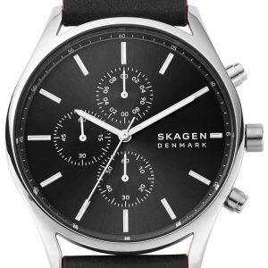 Skagen Herrklocka SKW6677 Holst Svart/Läder Ø42 mm