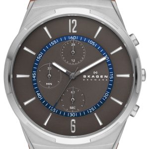 Skagen Herrklocka SKW6805 Melbye Chronograph Grå/Läder Ø42 mm