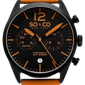 So & Co New York Monticello Herrklocka 5028.3 Svart/Läder Ø42 mm