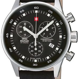 Swiss Military Damklocka SM34005.03 Chrono Svart/Läder Ø36 mm