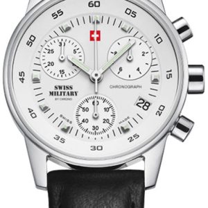 Swiss Military Damklocka SM34013.04 Chrono Silverfärgad/Läder Ø31