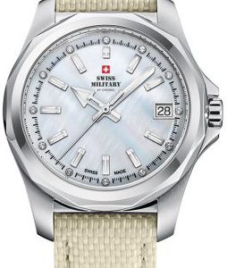 Swiss Military Damklocka SM34069.05 Chrono Vit/Läder Ø36 mm