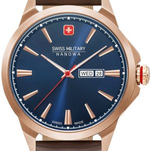 Swiss Military Hanowa Herrklocka 06-4346.02.003 Blå/Läder Ø45 mm