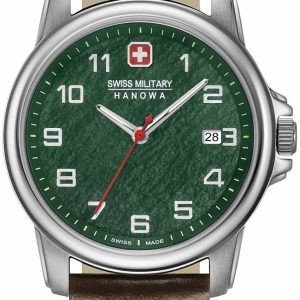 Swiss Military Herrklocka 06-4231.7.04.006 Hanowa Grön/Läder Ø39 mm