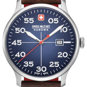 Swiss Military Herrklocka 06-4326.04.003 Hanowa Blå/Läder Ø43 mm