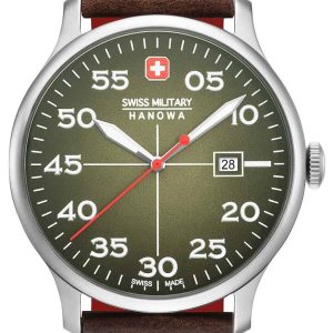 Swiss Military Herrklocka 06-4326.04.006 Hanowa Grön/Läder Ø43 mm