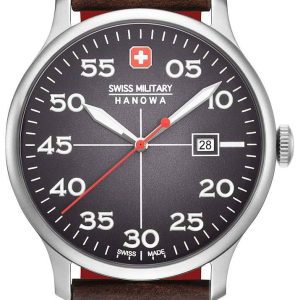 Swiss Military Herrklocka 06-4326.04.009 Hanowa Grå/Läder Ø43 mm