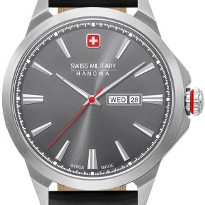 Swiss Military Herrklocka 06-4346.04.009 Hanowa Grå/Läder Ø45 mm