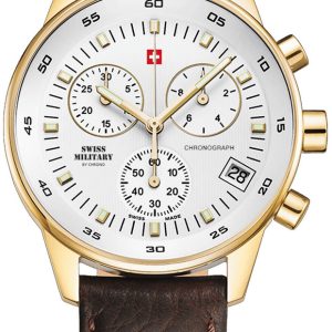 Swiss Military Herrklocka SM30052.05 Chrono Vit/Läder Ø41 mm