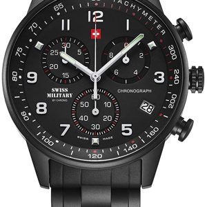 Swiss Military Herrklocka SM34012.04 Chrono Svart/Stål Ø41 mm