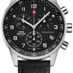 Swiss Military Herrklocka SM34012.05 Chrono Svart/Läder Ø41 mm