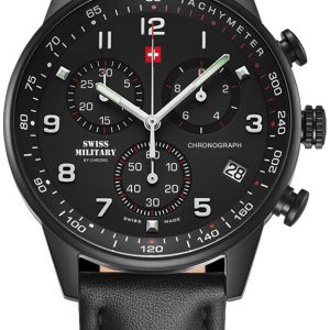 Swiss Military Herrklocka SM34012.08 Chrono Svart/Läder Ø41 mm