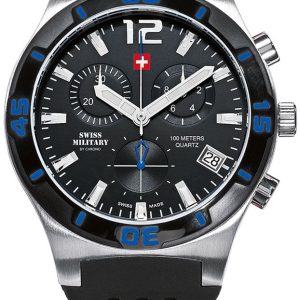 Swiss Military Herrklocka SM34015.08 Chrono Svart/Gummi Ø43 mm