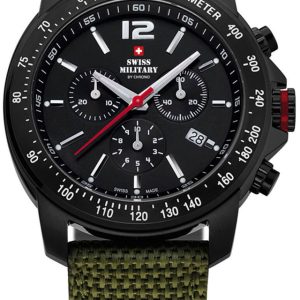 Swiss Military Herrklocka SM34033.07 Chrono Svart/Läder Ø42 mm