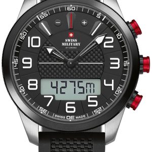 Swiss Military Herrklocka SM34061.01 Chrono Svart/Gummi Ø45 mm