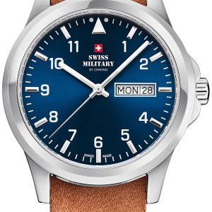 Swiss Military Herrklocka SM34071.05 Chrono Blå/Läder Ø40 mm