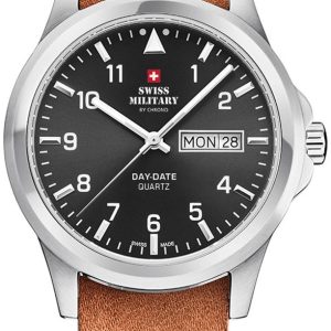 Swiss Military Herrklocka SM34071.06 Chrono Grå/Läder Ø40 mm