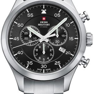 Swiss Military Herrklocka SM34076.01 Chrono Svart/Stål Ø43 mm