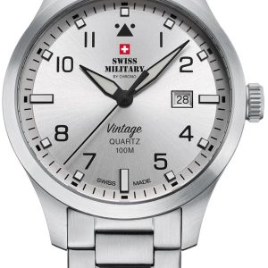 Swiss Military Herrklocka SM34078.02 Chrono Silverfärgad/Stål Ø43