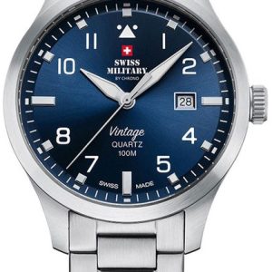 Swiss Military Herrklocka SM34078.03 Chrono Blå/Stål Ø43 mm