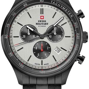 Swiss Military Herrklocka SM34081.05 Chrono Grå/Stål Ø42 mm