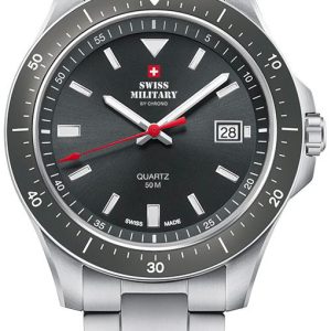 Swiss Military Herrklocka SM34082.03 Chrono Grå/Stål Ø42 mm