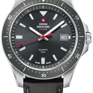 Swiss Military Herrklocka SM34082.06 Chrono Grå/Läder Ø42 mm