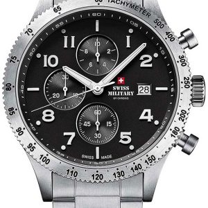 Swiss Military Herrklocka SM34084.01 Chrono Svart/Stål Ø42 mm