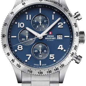 Swiss Military Herrklocka SM34084.02 Chrono Blå/Stål Ø42 mm