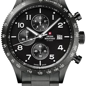 Swiss Military Herrklocka SM34084.03 Chrono Svart/Stål Ø42 mm