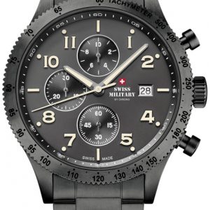 Swiss Military Herrklocka SM34084.04 Chrono Grå/Stål Ø42 mm