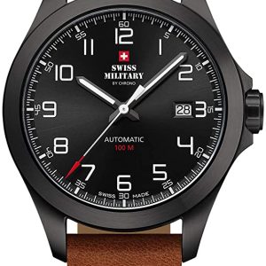 Swiss Military Herrklocka SMA34077.05 Chrono Svart/Läder Ø42 mm