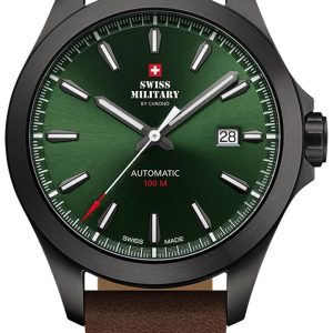 Swiss Military Herrklocka SMA34077.12 Chrono Grön/Läder Ø42 mm