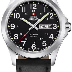 Swiss Military Herrklocka SMP36040.15 Chrono Svart/Läder Ø42 mm