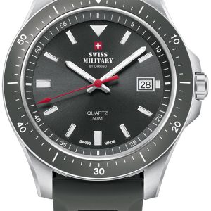 Swiss Military by Chrono Herrklocka SM34082.09 Chrono Grå/Gummi Ø42