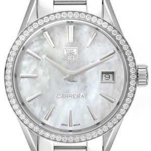 TAG Heuer Damklocka WAR1315.BA0778 Carrera Lady Vit/Stål Ø33 mm