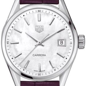 TAG Heuer Damklocka WBK1311.FC8261 Carrera Lady Vit/Läder Ø36 mm