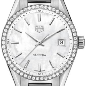 TAG Heuer Damklocka WBK1316.BA0652 Carrera Lady Vit/Stål Ø36 mm