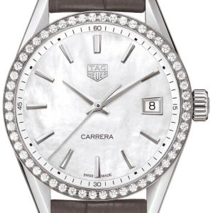 TAG Heuer Damklocka WBK1316.FC8258 Carrera Lady Vit/Läder Ø36 mm