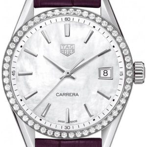 TAG Heuer Damklocka WBK1316.FC8261 Carrera Lady Vit/Läder Ø36 mm