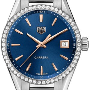 TAG Heuer Damklocka WBK1317.BA0652 Carrera Lady Blå/Stål Ø36 mm