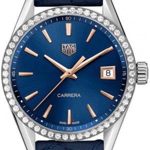 TAG Heuer Damklocka WBK1317.FC8259 Carrera Lady Blå/Läder Ø36 mm