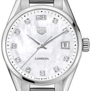 TAG Heuer Damklocka WBK1318.BA0652 Carrera Lady Vit/Stål Ø36 mm