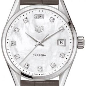 TAG Heuer Damklocka WBK1318.FC8258 Carrera Lady Vit/Läder Ø36 mm