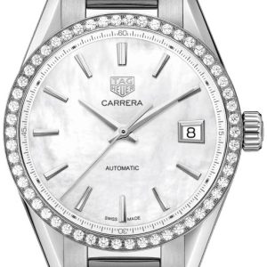 TAG Heuer Damklocka WBK2316.BA0652 Carrera Lady Vit/Stål Ø36 mm